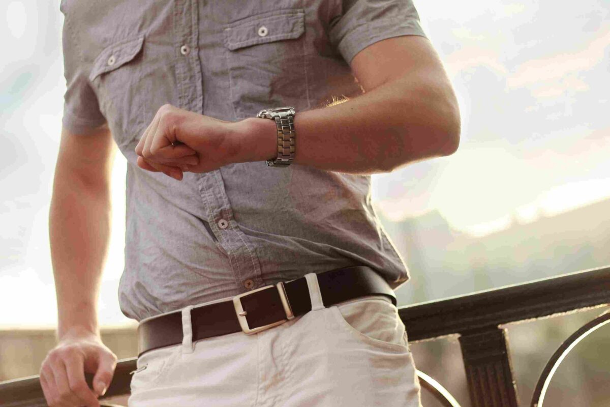 Man wearing luxury watch