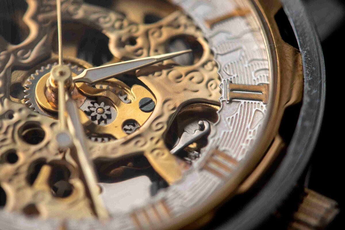 A glance at the intricate workmanship of mechanical watch